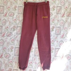 Hollister Men's Burgundy‎ Fleece Sweatpants Drawstring Joggers Size Small